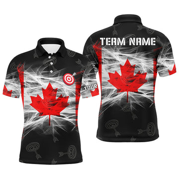 Personalized Archery Canada Flag Polo Shirts For Men Custom Canadian Archery Shirts For Patriot