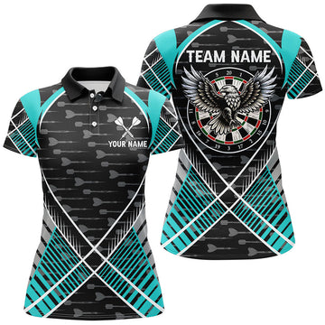 Custom Darts Eagle Arrow Pattern Custom Polo Shirts For Women, Darts Team Jerseys