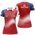 Custom Personalized Canadian Flag Billiard Women Polo Shirts, Patriotic Canada Billiard Team Uniform