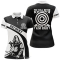 Custom Personalized Black White Archery Player Women Polo Shirts Custom Name Funny Saying Archery Shirts