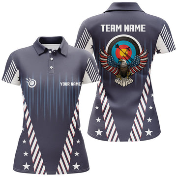 Custom Personalized Eagle American Archery Target Polo Shirts For Women Custom US Archery Jerseys Shirts
