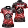 Custom Funny 3D Dartboard Storm Thunder Custom Darts Shirts For Women Team League Darts Jerseys | Red