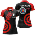 Custom Personalized Red Archery Jerseys For Women Custom Archery Polo Shirts Team League Archery Shirts