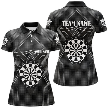 Custom Personalized Black Darts Jersey Women Polo Shirts Custom Darts Board Shirts Darts Uniform For Team