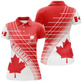 Custom Red Canada Leaf Womens Golf Polo Shirts Custom White Patriotic Canadian Flag Golf Shirts For Ladies