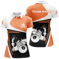 Custom Orange Billiards Boom 8 Ball Custom Name Polo Shirts For Women, Best Custom Funny Billiards Shirts