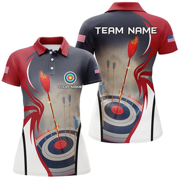 Custom Personalized Jersey 3D Archery Target Polo Shirts For Women Custom Performance Archery Shirts