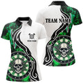 Custom Green Darts Board Smoke Custom Women Darts Polo Shirts, Skull Darts Team Jerseys