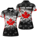 Custom Personalized Canadian Flag Dart Polo Shirts For Women Custom Patriotic Canada Dart Team Jerseys
