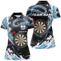 Custom Personalized Blue Waves 3D Dart Board Polo Shirts Custom Dart Shirts For Women Dart Jerseys