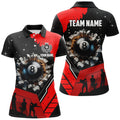 Custom Personalized Purple Funny 8 Ball Pool Crack Women Polo Shirts Custom Team League Billiard Jersey