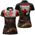 Custom Personalized Canada Flag Vintage Smoke Billiard Shirts For Women, Patriotic Billiard Team Jerseys