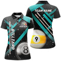 Custom Black Jerseys Billiard 8 Ball & 9 Ball Women Pool Shirts Custom Unique Billiard Uniform |Turquoise