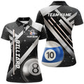 Custom Personalized Black Jerseys Billiard 8 Ball & 10 Ball Women Pool Shirts Custom Unique Billiard Uniform