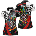 Custom Personalized Colorful Dartboard Women Darts Polo Shirts Custom Name Unique Darts Team Jerseys