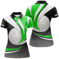 Custom Green Black Womens Golf Polo Shirts Custom Golf Balls Golf Outfit For Ladies, Top Golf Gifts
