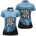 Custom Personalized Shark Dart Board Blue Women Darts Polo Shirts Custom Funniest Darts Shirts Gifts