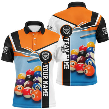 FUNSTUFFPRINT Personalized Billiards Game 3D Printed Polo Shirts For Men, Best Custom Polo Shirt Size S-5XL