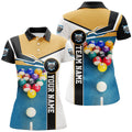Custom Billiard Ball Polo Shirts For Women, Personalized 3D Billiard Team Shirts For Pool Player