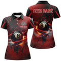 Custom Personalized Red Glowing 8 Ball Pool Custom 3D Women Billiard Jerseys, Billiard Shirts For Team