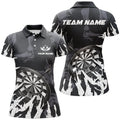 Custom Personalzied Darts Board White Grunge Style 3D Women Darts Polo Shirts Custom Darts Team Jerseys