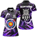 Custom Personalized Purple Thunder Archery Mode On Women Polo Shirts, Custom Archery Jerseys Team Shirts