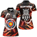 Custom Personalized Red Thunder Archery Mode On Women Polo Shirts, Custom Archery Jerseys Team Shirts