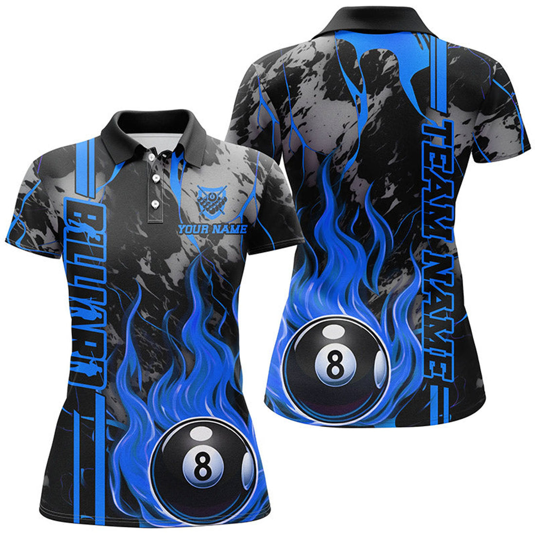 Custom Personalized Flame 8 Ball Billiard Shirts For Women Best Billiard Team Shirts, Pool Jerseys