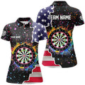 Custom Grunge Colorful Darts Board US Flag Darts Shirts For Women Custom Patriotic Darts Team Jerseys