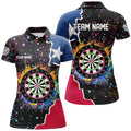 Custom Grunge Colorful Darts Board Texas Flag Darts Shirts For Women Custom Patriotic Darts Team Jerseys