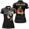Custom Personalized Retro Canada Flag Billiard Women Polo Shirts Custom Patriotic Billiard Jerseys Uniform