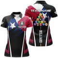 Custom Personalized Texas Billiard Jerseys Women Polo Shirts Custom Patriotic Billiard Texas Flag Shirts