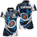 Custom Personalized 3D Target Archery Thunder Pattern Women Polo Shirts, Archery Team Jerseys Shirts |Blue