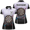 Custom Personalized Lightning Thunder Dartboard Grey 3D Women Darts Polo Shirts Custom Darts Team Jersey