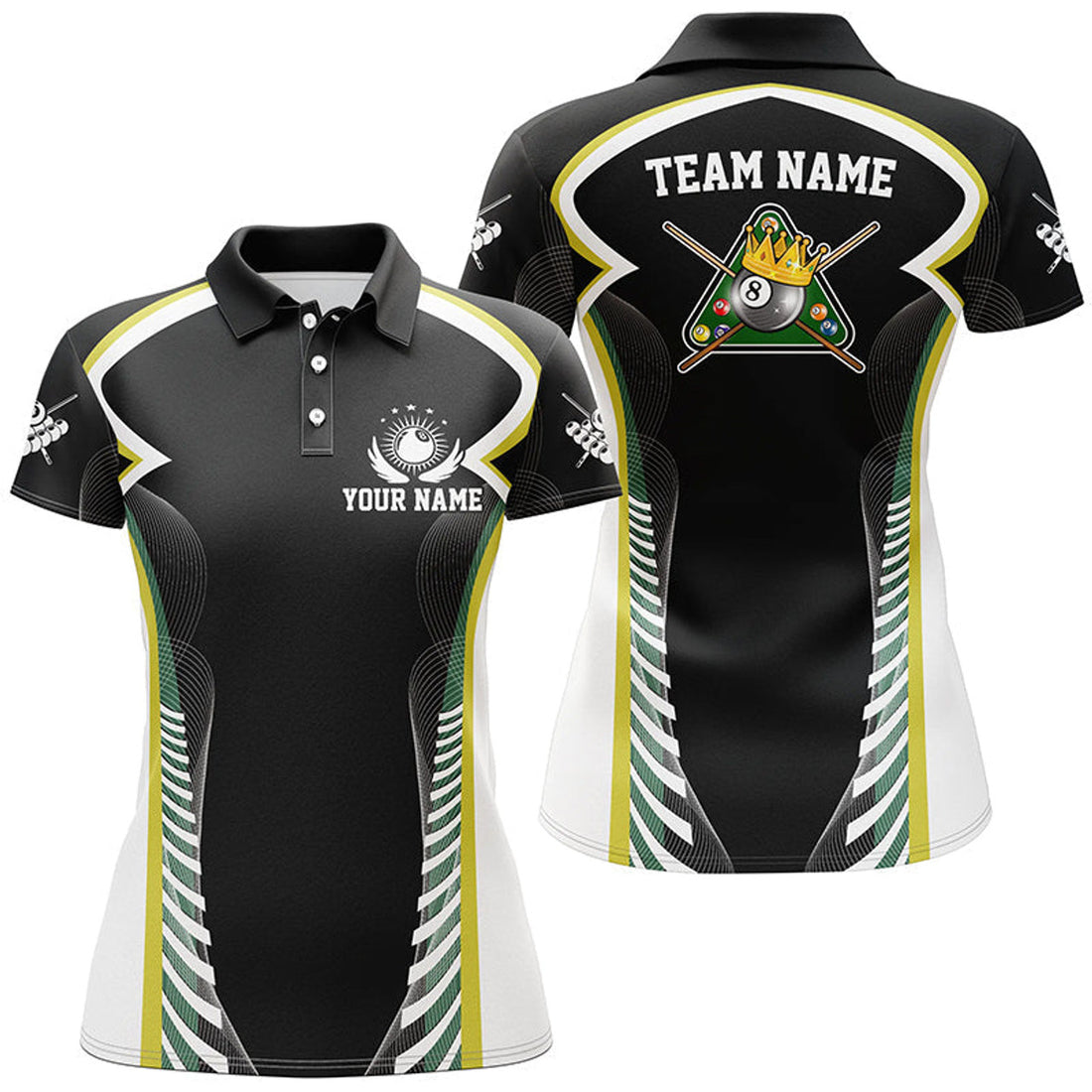 Custom Personalized Billiard 8 Ball Pool Polo Shirts For Women Custom Billiard Apparel Clothing For Player