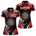 Custom Personalized Thunder Lightning Red Dart Jerseys Polo Shirts For Women Custom Team League Dart Shirts
