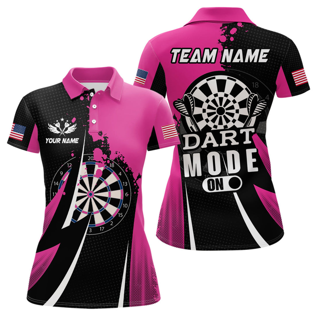 Custom Personalized Pink Dart Mode On Women Darts Polo Shirts Custom Unique Mother's Day Darts Gifts