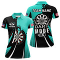 Custom Personalized Turquoise Dart Mode On Women Polo Shirt Custom Darts Jersey Team Shirts