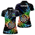 Custom 3D Colorful Frozen Ice Women Darts Polo Shirts Personalized Dartboard Darts Attire Jerseys For Team