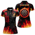 Custom Personalized Dartboard Fire Flame 3D Printed Polo Shirts Custom Darts Shirts For Women Dart Jerseys