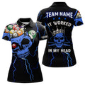 Custom Personalized It Worked In My Head 3D Skull Full Printing Billiards Polo Shirts For Women | Black