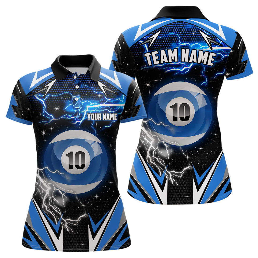 Custom 10 Ball Pool Billiard Jerseys For Women Custom Billiard Polo Shirts Team League Billiard Shirts