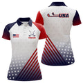Custom Womens Golf Polo Shirts American Flag Custom Patriotic Team Golf Shirts For Ladies, Best Golf Gifts