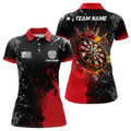 Custom Personalized Paint Red 3D Dartboard Women Darts Polo Shirts Custom Dart Jerseys Attire For Team