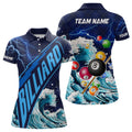 Custom Personalized Funny Billiard Balls With Waves Custom Women Polo Shirts, Unique Billiard Attire Design