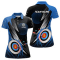 Custom Personalized Archery 3d Target Blue Jersey Women Polo Shirts Best Archery Club Shirts For Team Archer
