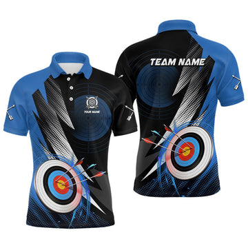 Personalized Archery 3d Target Blue Jersey Men Polo Shirts Best Archery Club Shirts For Team Archer