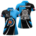 Custom Personalized Blue Jerseys Archery Mode Polo Shirts For Women Custom Archery Jerseys Team Shirts