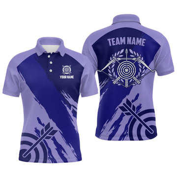 FUNSTUFFPRINT Personalized Purple Jerseys Archery Men Polo Shirts Custom Archery Target Polo Shirt Size S-5XL