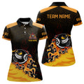Custom Personalized Funny 8 Ball Pool Fire Billiard Polo Shirts For Women Custom 3D Billiard Shirts Funny